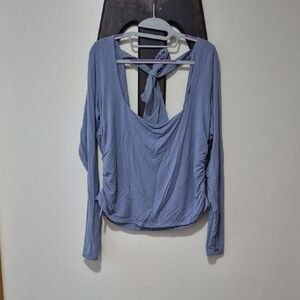 Scoop Back Long Sleeve Top in Lavender